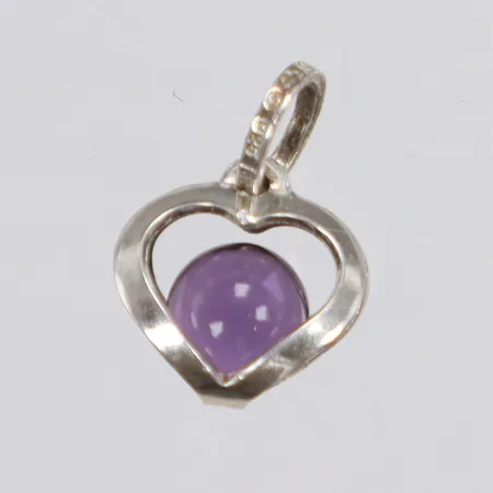 Hänge hjärta med lila sten 8x14mm, silver 925/1000 Vikt: 0,5 g