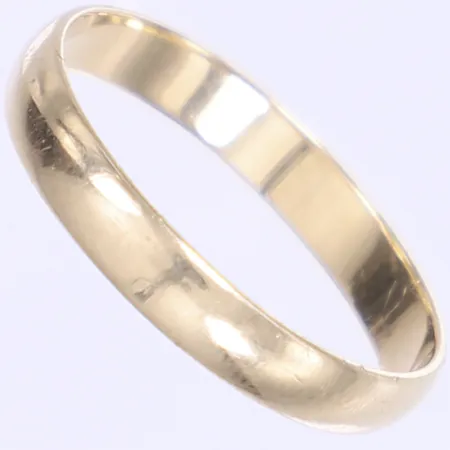 Ring, slät, stl 21½, bredd 3mm, ostämplad, 14K Vikt: 3,2 g