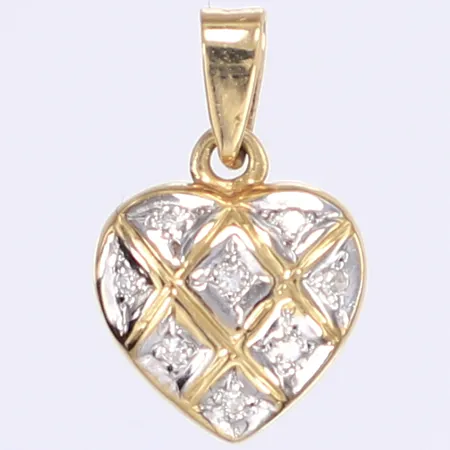 Hänge hjärta med diamanter totalt ca 0,04ctv, 16x10mm, 18K Vikt: 0,9 g