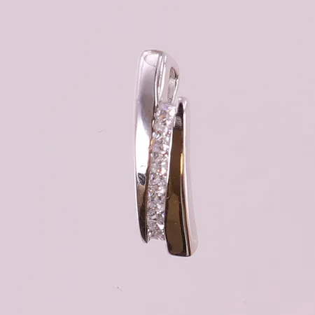 Hänge med vita stenar, ca 20,5x5,5mm, dold ögla. 925/1000 silver Vikt: 2,2 g