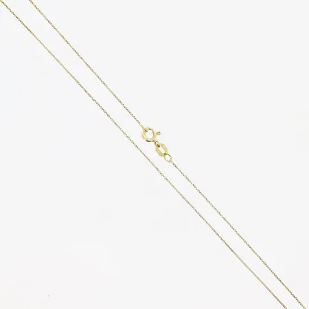 Kedja, Venezia, 45,5cm, bredd 0,5mm, skevheter, 18K.  Vikt: 1,4 g