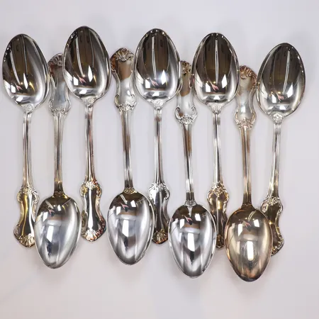 9st Matskedar modell Patricia, längd 17,5cm, MEMA, silver 830/1000 Vikt: 461,8 g