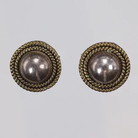 Ett par Manschettknappar tvåfärgade, bredd 20mm, silver 925/1000 Vikt: 16 g