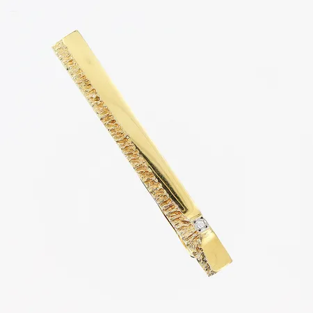Slipsnål, diamant ca 0,01ct, 52x6mm, 18K.  Vikt: 6,4 g