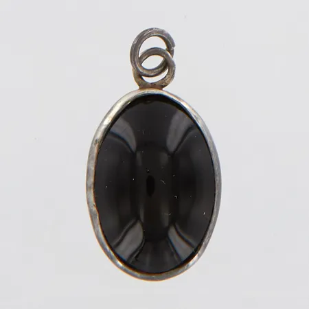 Hänge, svart sten, 25x12mm, silver 925/1000.  Vikt: 3,3 g