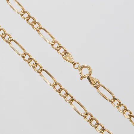 Kedja Figaro, längd ca 60,5cm, bredd 3,5mm, ihålig, italienska stämplar, Arezzo, 14K Vikt: 7,8 g