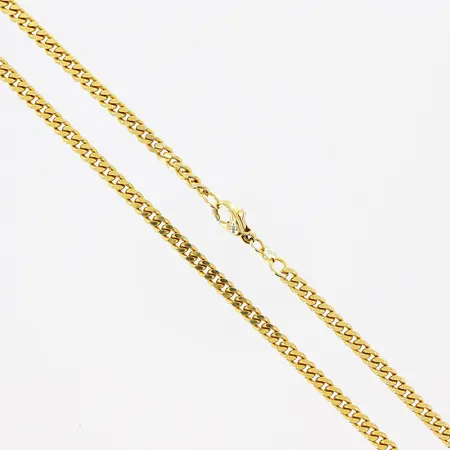 Kedja, Pansar, 52,5cm, bredd 4mm, synlig fjäder i lås, 18K. Vikt: 31,6 g