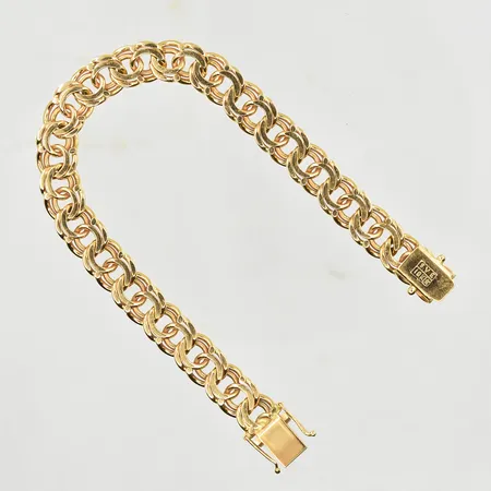 Armband Bismarck, längd 19 cm, bredd 8 mm, 18K. Vikt: 30 g