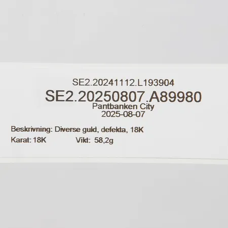 Diverse guld, defekta, 18K Vikt: 58,2 g