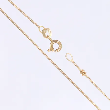 Halskedja pansar, 42cm, bredd 1mm, 18K Vikt: 1,3 g
