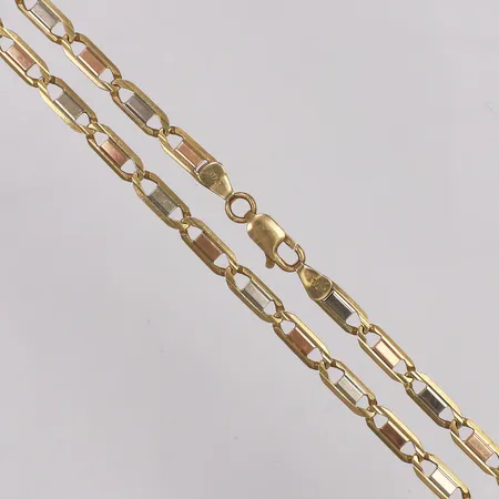 Kedja, längd 54cm, bredd 4mm, trefärgad, Italy, 18K Vikt: 18,9 g