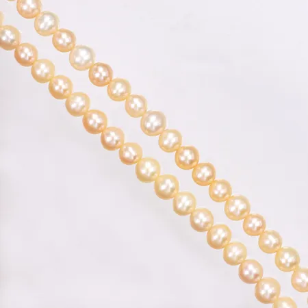 Pärlcollier, ljusrosaskimrande odlade sötvattenpärlor Ø6-7mm, ca 90cm utan lås, garanti från 1001 Perles Vikt: 0 g