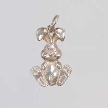 Hänge i form av kanin 11x20mm, osämplat silver  Vikt: 0,9 g