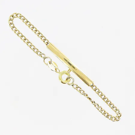 Barnarmband, Pansar med platta, 13cm, bredd 2-3mm, 18K. Vikt: 1,3 g