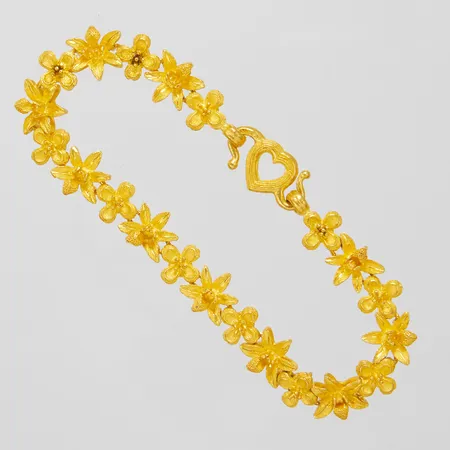 Armband, blommor, längd ca 15,5cm, bredd 8mm, 23K Vikt: 15,7 g