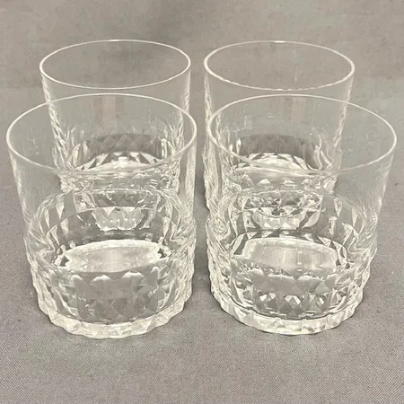 Fyra spritglas, "Silvia", glas, formgivna av Ingeborg Lundin för Orrefors, höjd ca 6,5cm.  Skickas med postpaket.