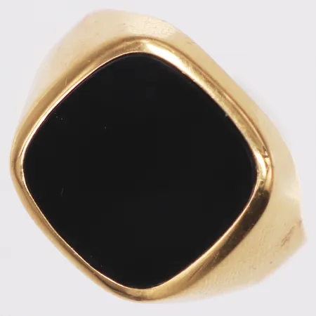 Klackring, svart sten, stl 20¼, bredd 2,4-16mm, skev, 18K Vikt: 5,1 g