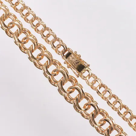 Collier, Bismarck doserad, längd 44,5cm, bredd 6-10mm, Guldfynd, 18K Vikt: 41,1 g