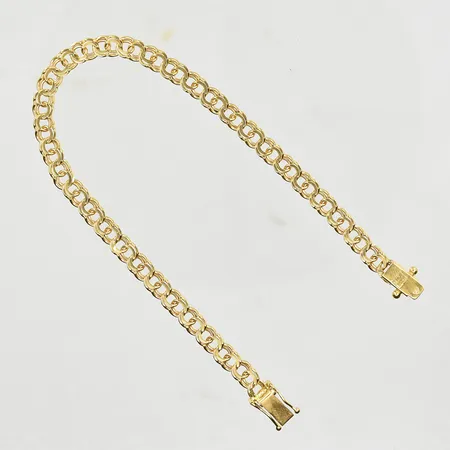 Armband Bismarck, längd 19½ cm, bredd 4 mm, 18K. Vikt: 8,5 g