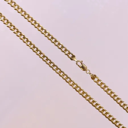 Kedja Pansar, längd 61,5cm, bredd 5,5mm, 18K.  Vikt: 33,8 g