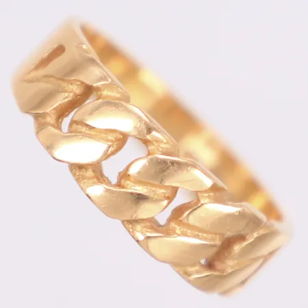 Ring, Pansar, stl 19½, bredd 6,8mm, 18K  Vikt: 6,6 g