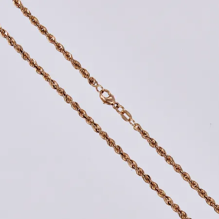 Kedja längd ca 61cm, bredd ca 2mm, 18K Vikt: 16 g
