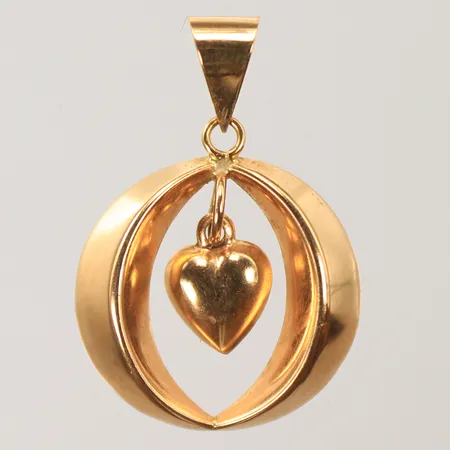 Hänge med hjärtberlock, 25x15mm, 18K  Vikt: 1,3 g