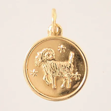 Hänge, vädur, 16x12mm, 18K Vikt: 0,8 g