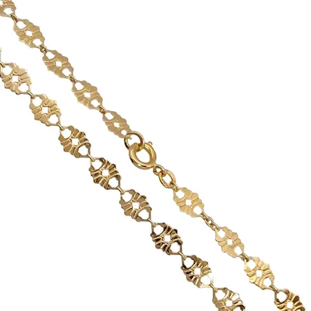 Collier, 18K guld, Guldvaruaktiebolaget G. Dahlgren & Co Ab, Malmö, längd 47,0 cm, bredd 5,3 mm, fint skick Vikt: 6,3 g