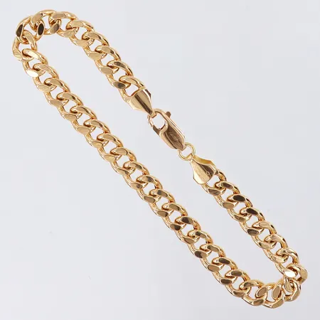 Armband Pansar, längd 21cm, bredd 6,8mm, GHA, ihålig, 18K.  Vikt: 11,5 g
