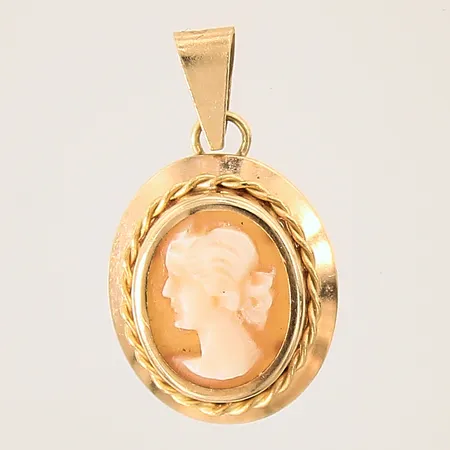 Hänge med camé, 19,9x11,3mm, 18K Vikt: 0,9 g