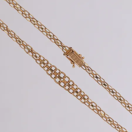 Collier doserad X-länk, längd 48cm, bredd 4-8mm, 18K Vikt: 10,7 g