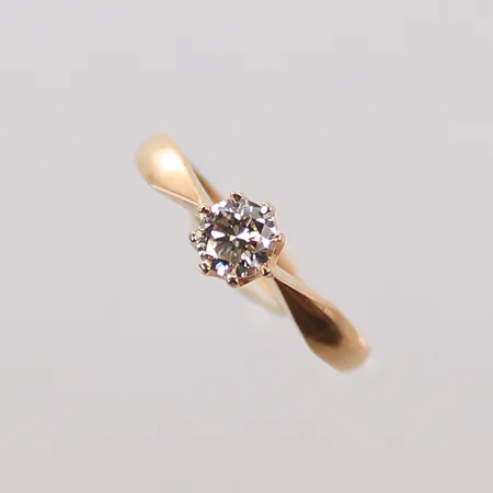 Ring med diamant 0,37ct enl gravyr repig skena stl ca 17½ 14K 2g 