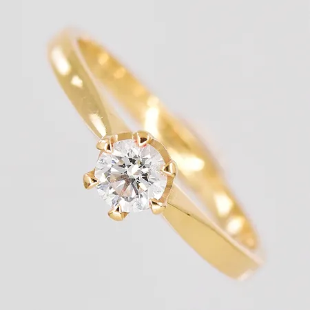 Ring, diamant 0,25ct enligt gravyr, stl 16, personlig gravyr, Schalins, etui, 18K Vikt: 2,3 g