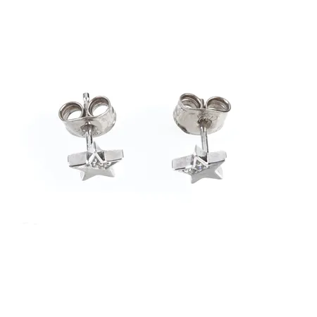Örhängen, vitguld, 6mm x 6mm, 18k Vikt: 1,4 g