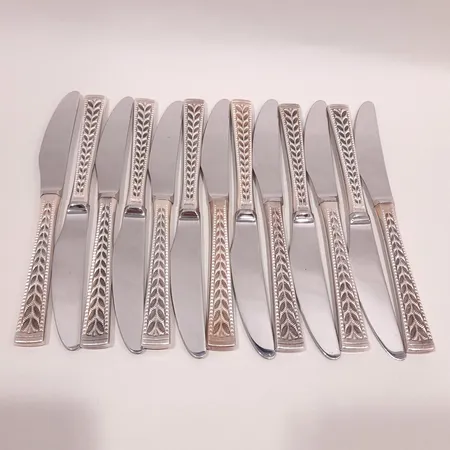Bordsknivar 13st, modell Juvel, längd 20,5cm, rostfritt blad, silver 830/1000 Vikt: 818,1 g
