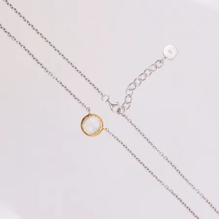 Collier, Ti Sento, rosa sten, maxlängd 46cm,  förgyllt/925/1000 silver Vikt: 7,2 g