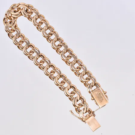 Armband Bismarck, längd 19,5 cm, bredd 10 mm, 18K. Vikt: 38,7 g