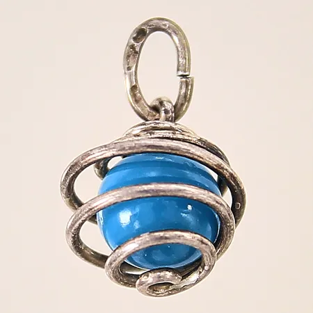 Hänge med plastkula, 16x11,2mm, silver 830/1000 Vikt: 1,6 g