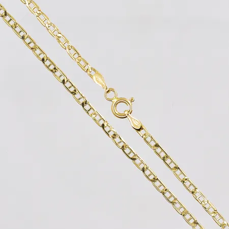 Kedja Pansar med stav, 46cm, bredd 2,2mm, klämd länk, 14K Vikt: 2,2 g