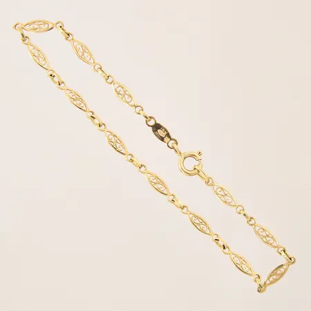 Armband, längd 19cm, bredd 0,8-3,4mm, ojämnheter, 18K Vikt: 2,9 g