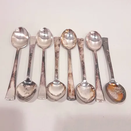 Kaffeskedar 8st, modell Diana, längd 12,4cm, silver 830/1000 Vikt: 132,4 g