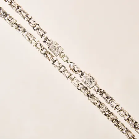 Kedja Drottninglänk, längd 43,5cm, bredd 6mm, silver 925/1000 Vikt: 32,8 g
