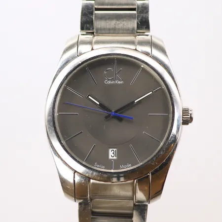 Herrur Calvin Klein, Quartz, Datum, stållänk ca 15cm, repor, batteribyte