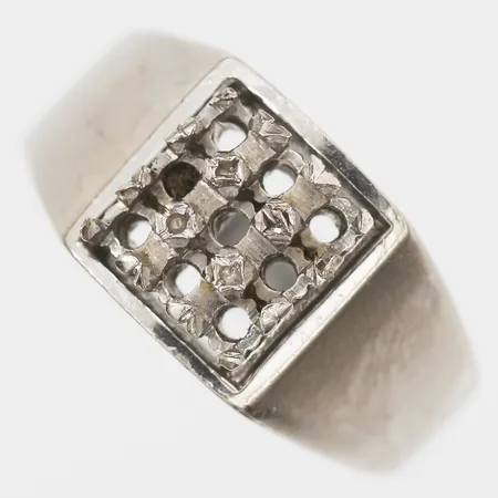 Ring, stenar saknas, stl: 18½, 1966, 18K vitguld. Vikt: 8,3 g