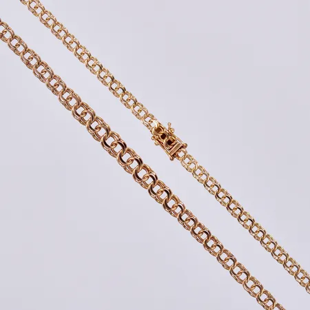 Collier doserad Bismarck, längd: ca 42,8cm, bredd: ca4-6mm, Nordiska Guldjuveler AB, 18K  Vikt: 13,5 g