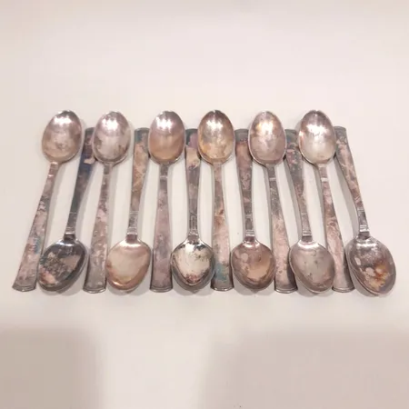 Kaffeskedar 12st, modell Rosenholm, längd 12cm, silver 830/1000 Vikt: 187,4 g