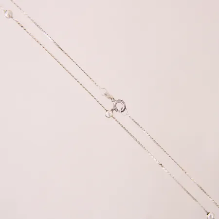 Kedja S-länk med 5 kulor, 40cm, bredd 0,9-3,9mm, smärre ojämnheter, JP Silver 925/1000  Vikt: 2 g