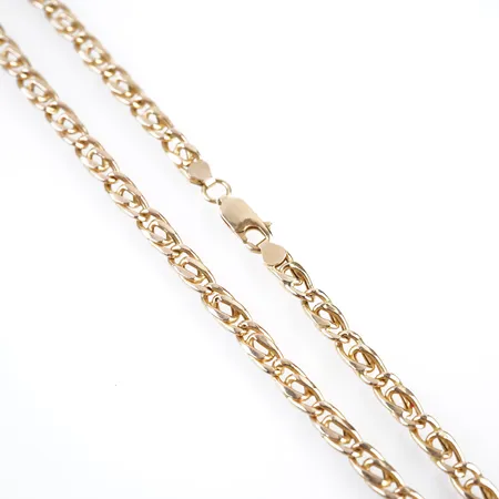 Halskedja, 46cm, bredd 5,5mm, 14k Vikt: 12,8 g