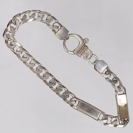 Armband, pansar, namnbricka, längd 20cm, bredd 7mm, del av armband förgyllt 18K, 925/1000 silver, bruttovikt 20,8g Vikt: 0 g